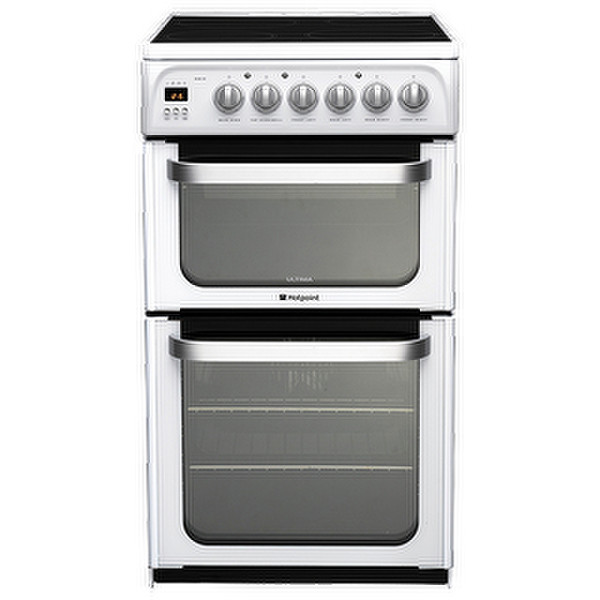 Hotpoint HUE53PS Freestanding Ceramic hob White cooker