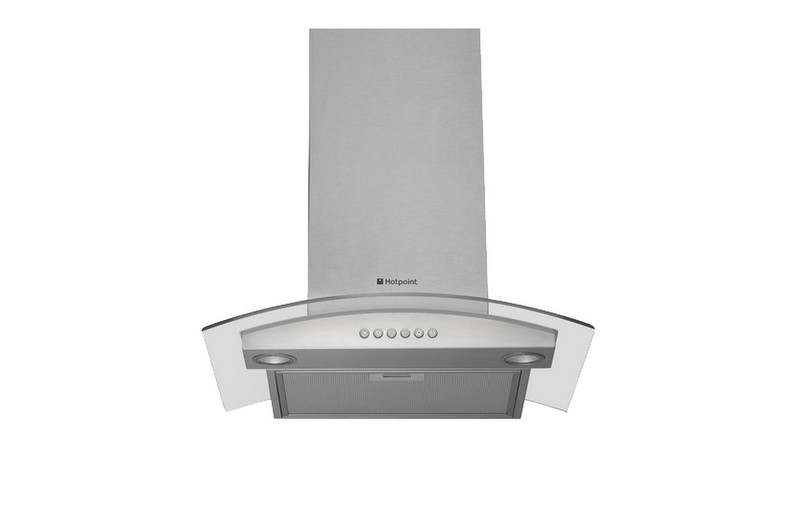 Hotpoint HDA6.5SAB Wall-mounted 474m³/h C Stainless steel cooker hood