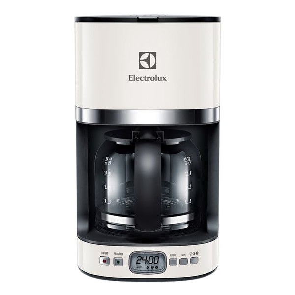 Electrolux EKF7500W Drip coffee maker 1.375L Black,White
