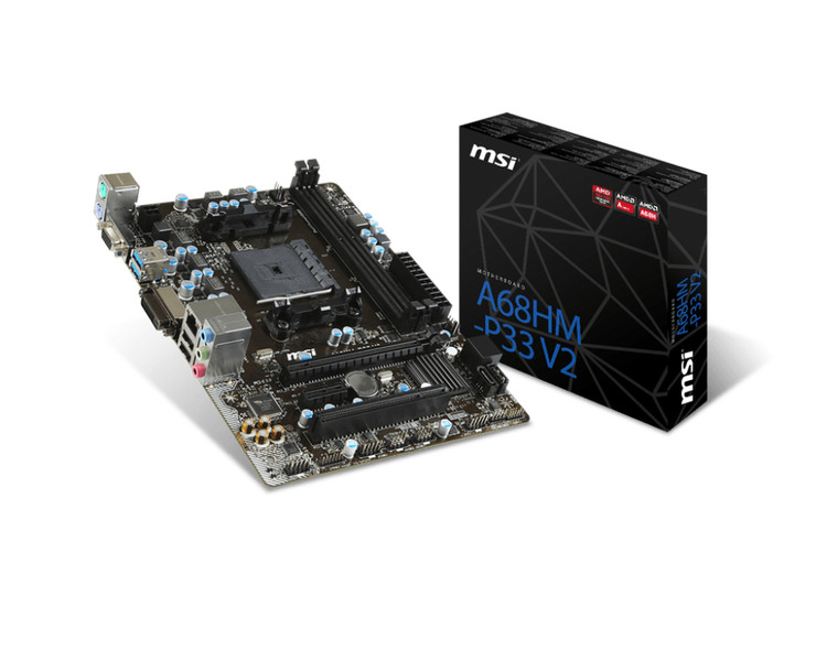 MSI A68HM-P33 V2 AMD A68H Socket FM2+ Micro ATX