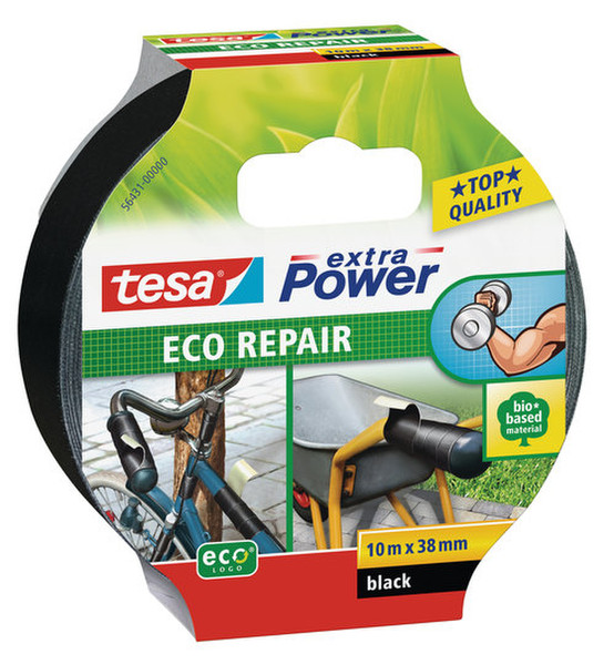 TESA ECO REPAIR В помещении и на открытом воздухе 10м Фибра, Прорезиненный Черный технологическая клейкая лента