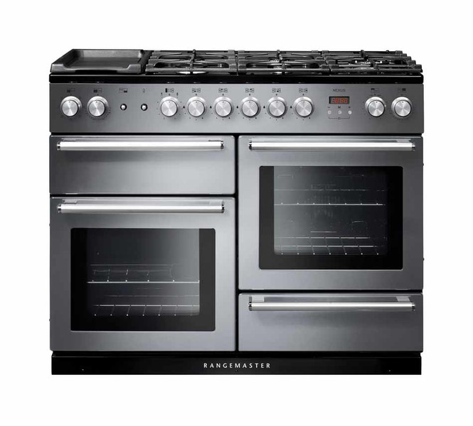 Rangemaster Nexus 110 Dual Fuel Freistehend Gas hob A Schwarz, Edelstahl