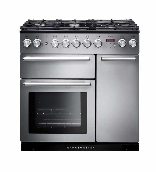 Rangemaster Nexus Dual Fuel Freistehend Gas hob A Schwarz, Edelstahl