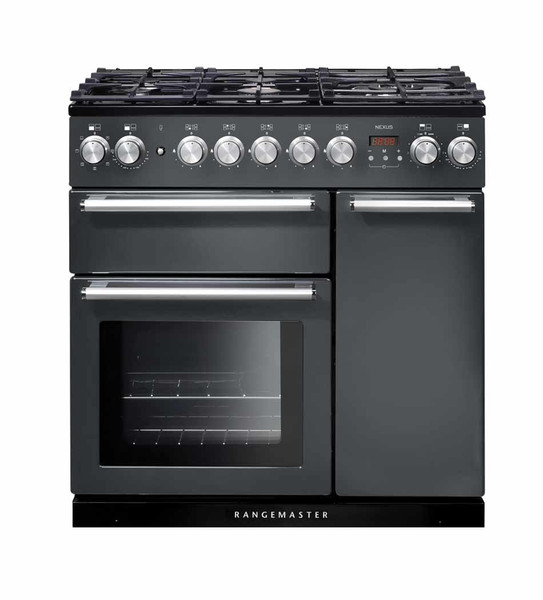 Rangemaster Nexus Dual Fuel Freistehend Gas hob A Schwarz, Grau