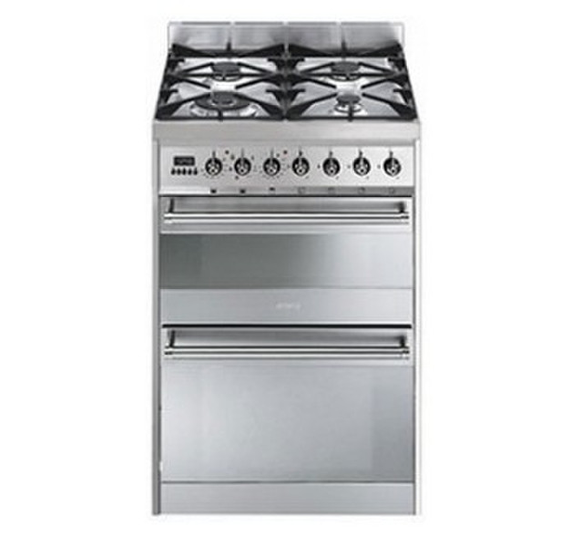 Smeg SY62MX8 Freestanding Gas hob A Stainless steel cooker