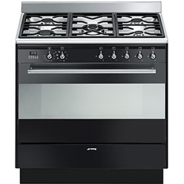 Smeg SUK91MBL8 Отдельностоящий Gas hob B Черный кухонная плита