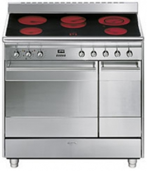 Smeg SUK92CMX9 Freestanding Ceramic hob A Stainless steel cooker