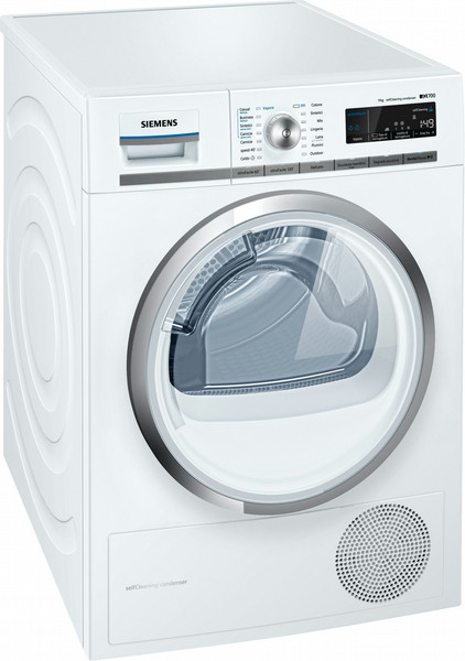 Siemens WT45W5R9IT Отдельностоящий Фронтальная загрузка 9кг A++ Белый сушилка для белья