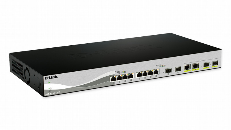 D-Link DXS-1210-12SC Управляемый L2 1U Черный, Cеребряный сетевой коммутатор