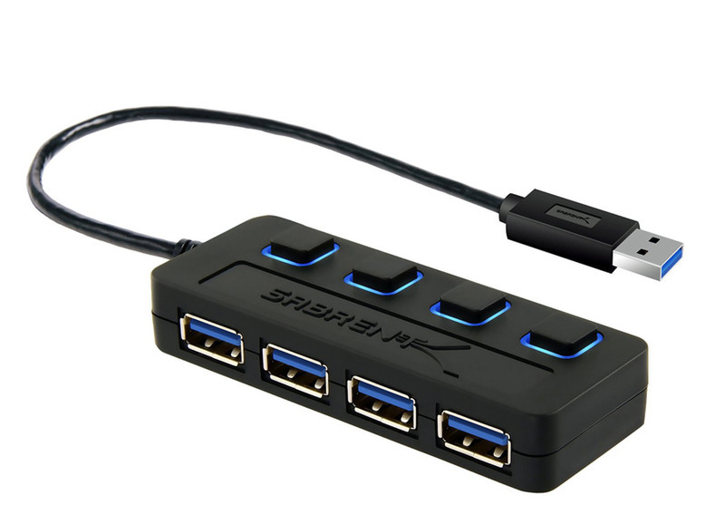 Sabrent 4-PORT USB 3.0 HUB WITH POWER ADAPTER