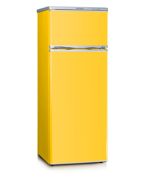 Severin KS 9797 freestanding 166L 46L A++ Yellow fridge-freezer