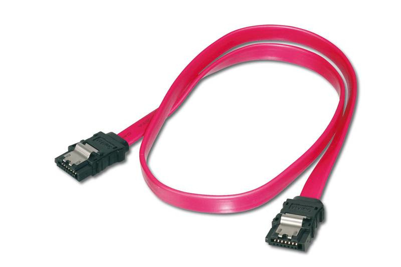 Digitus SATA - SATA 0.5 m 0.5м SATA 7-pin SATA 7-pin Черный, Красный кабель SATA