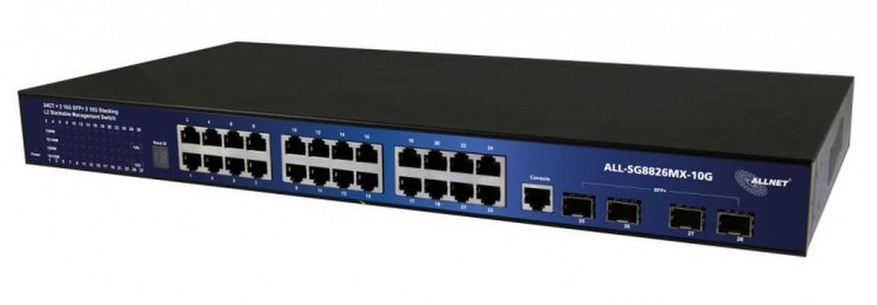ALLNET ALL-SG8826MX-10G gemanaged L2+ Gigabit Ethernet (10/100/1000) Schwarz