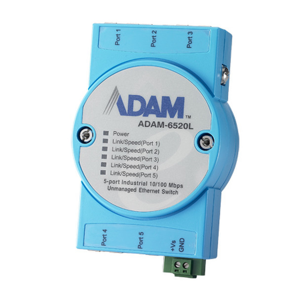 Advantech ADAM-6520L-AE Неуправляемый Fast Ethernet (10/100) Синий сетевой коммутатор