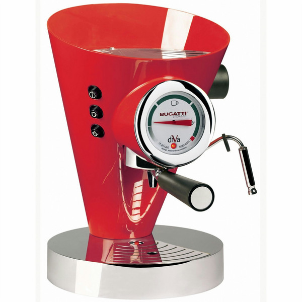 Bugatti Italy Diva Espresso machine 0.8л Хром, Красный