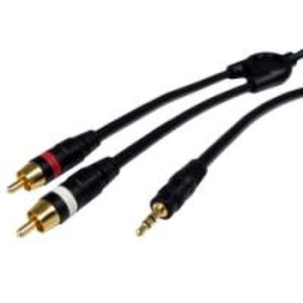 Cables Unlimited 6ft 3.5mm/RCA Stereo Audio 1.83m 3.5mm 2 x RCA Schwarz Audio-Kabel