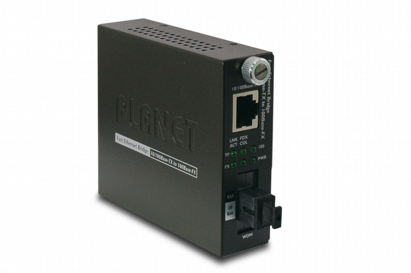 Planet FST-806A60 200Мбит/с 1550нм Черный сетевой медиа конвертор