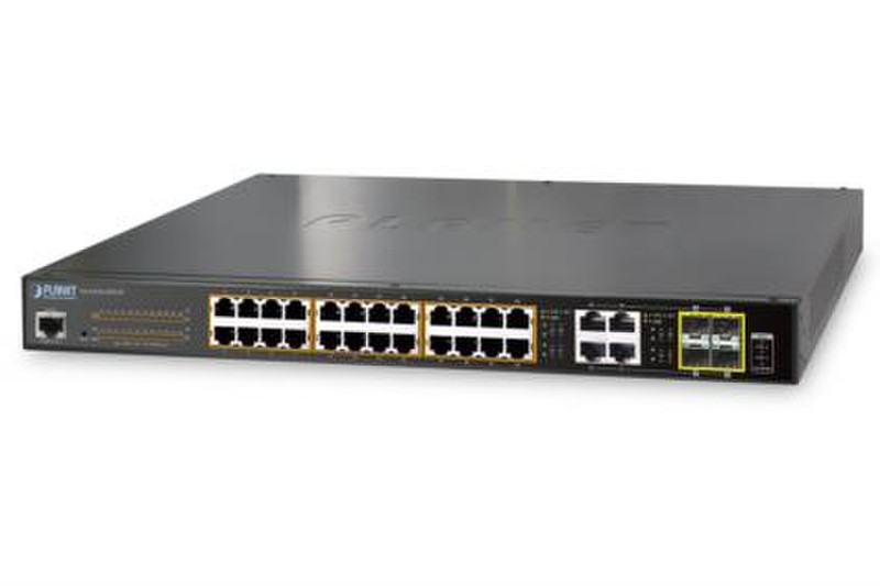 Planet GS-4210-24PL4C Управляемый Gigabit Ethernet (10/100/1000) Power over Ethernet (PoE) 1U Черный сетевой коммутатор