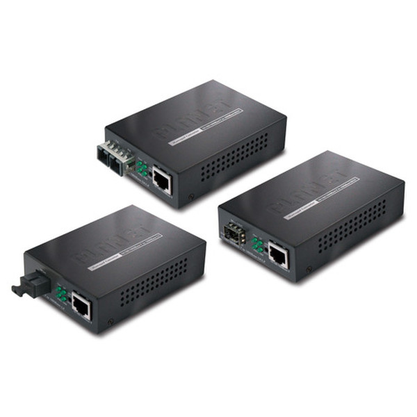 Planet GT-906A15 2000Мбит/с 1550нм Single-mode Черный сетевой медиа конвертор