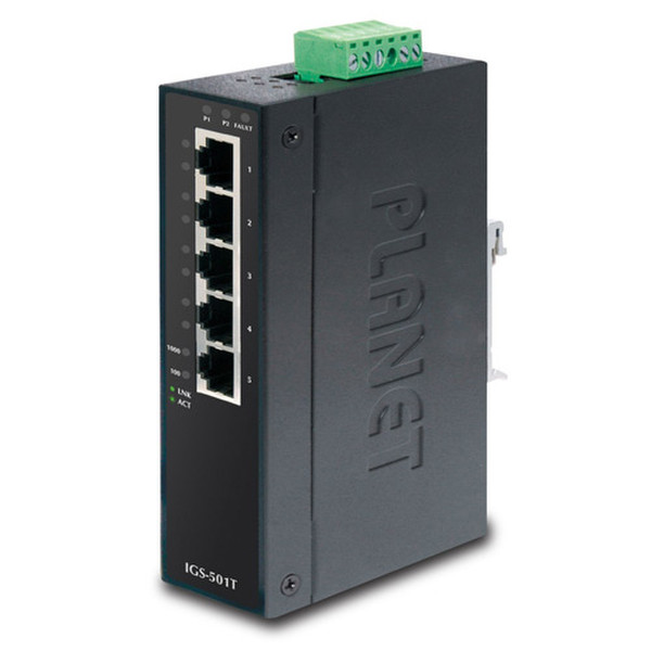 Planet IGS-501T Неуправляемый Gigabit Ethernet (10/100/1000) Черный сетевой коммутатор
