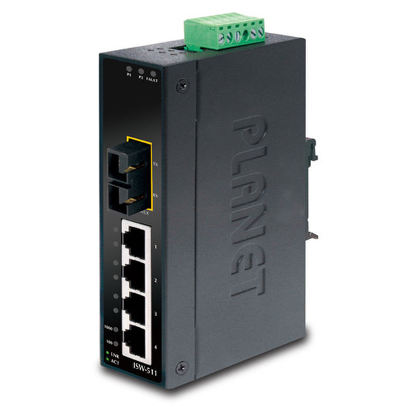 Planet ISW-511 Unmanaged network switch L2 Fast Ethernet (10/100) Черный сетевой коммутатор