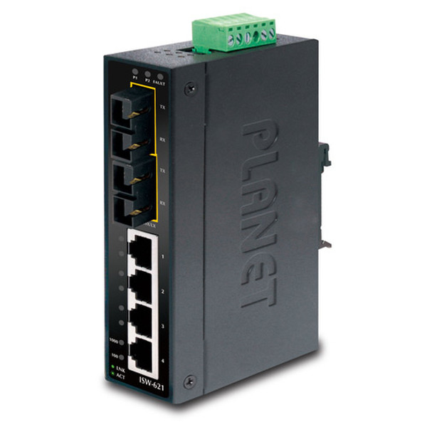 Planet ISW-621 Неуправляемый L2 Fast Ethernet (10/100) Черный сетевой коммутатор