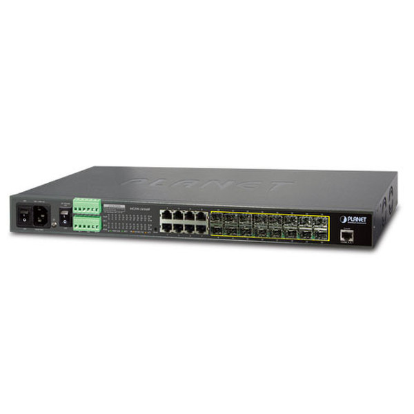 Planet MGSW-24160F Управляемый L2+ Gigabit Ethernet (10/100/1000) Power over Ethernet (PoE) 1U Черный сетевой коммутатор