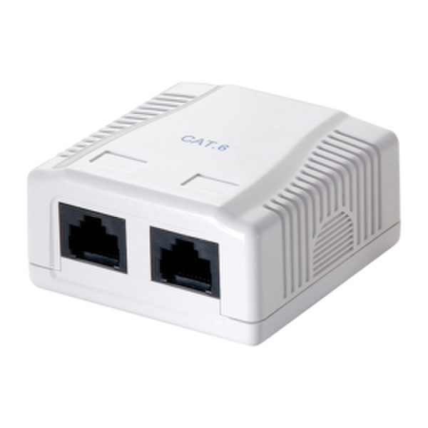 LogiLink NP0072 2 x RJ-45 White socket-outlet