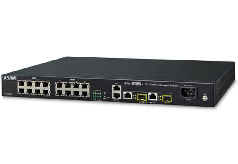Planet VC-820M Управляемый Gigabit Ethernet (10/100/1000) 1U Черный сетевой коммутатор