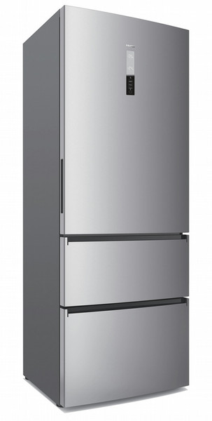 Haier A3FE742CMJ freestanding 270L 122L A++ Stainless steel fridge-freezer