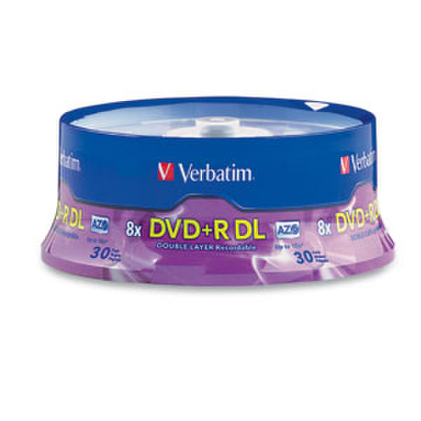 Verbatim DVD+R DL 8.5GB 8X Branded 30pk Spindle 8.5GB DVD+R DL 30pc(s)