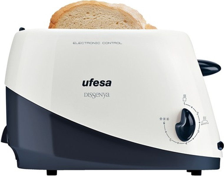 Ufesa TT7971 Dissenya 1Scheibe(n) 830W Blau, Weiß Toaster