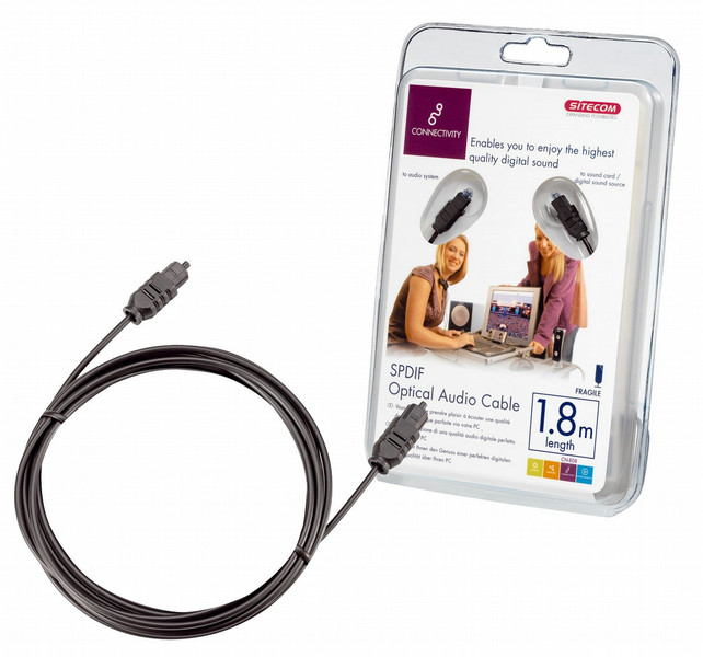 Sitecom SPDIF Optical Audio Cable 1.8m 1.8м Черный аудио кабель