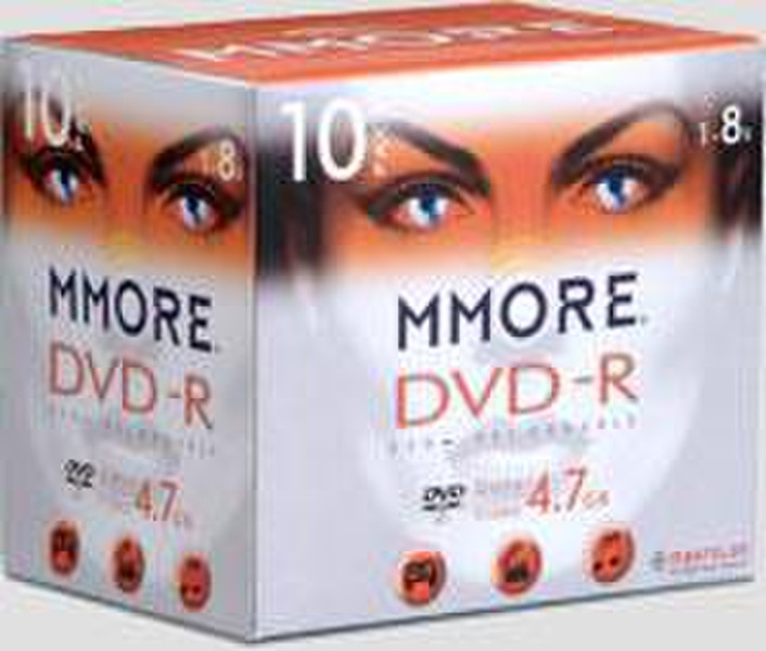 Mmore 8x DVD-R Jewelcase 10pack 4.7GB 10Stück(e)