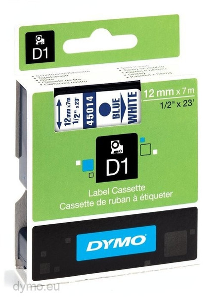 DYMO D1 Standard 12mm x 7m D1 Etiketten erstellendes Band