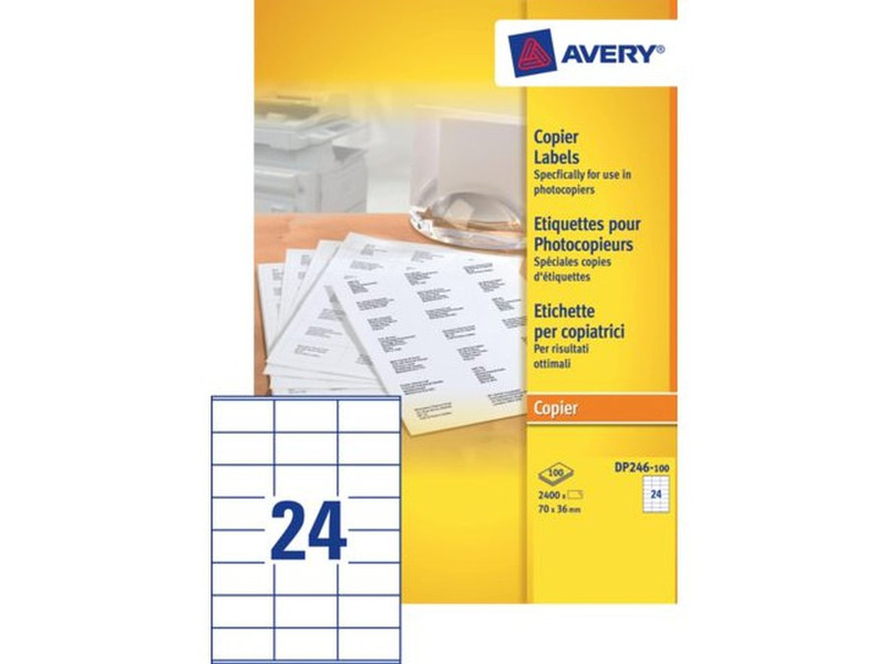 Avery DP246-100 Rectangle White 2400pc(s) self-adhesive label