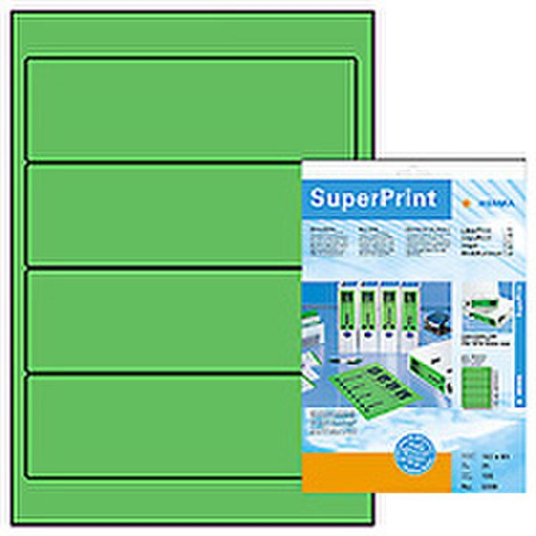 HERMA File labels green 192x61 SuperPrint 100 pcs. 100шт самоклеящийся ярлык