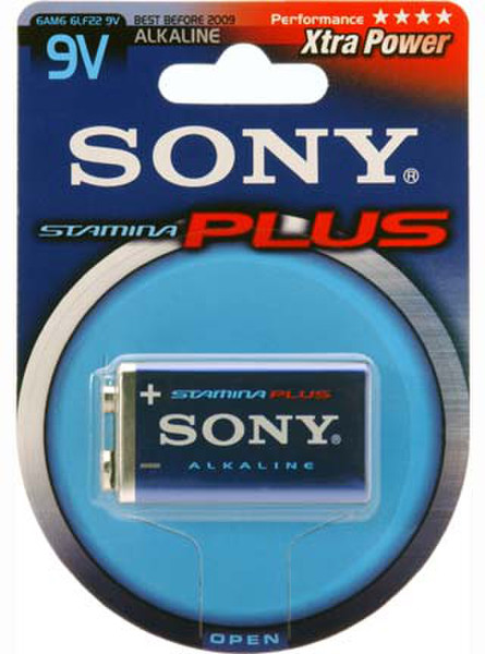 Sony STAMINA PLUS ALKALINE SIZE 9-V Щелочной 9В батарейки