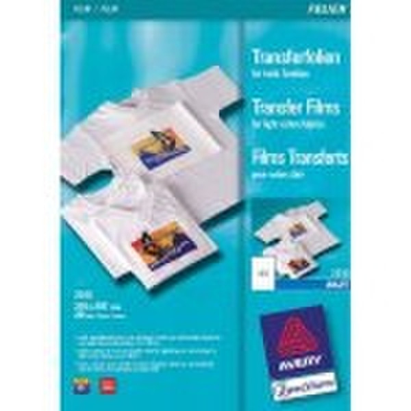 Avery Transfers voor T-Shirts Inkjet A4 (20) 20листов переводная наклейка