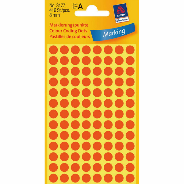 Avery Colour Coding Dots, Neon self-adhesive label