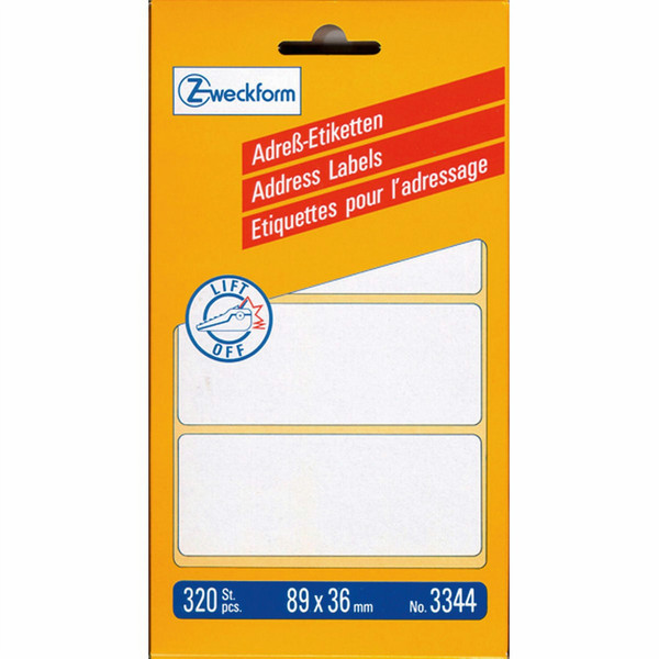 Avery 3344 Rounded rectangle White 320pc(s) self-adhesive label