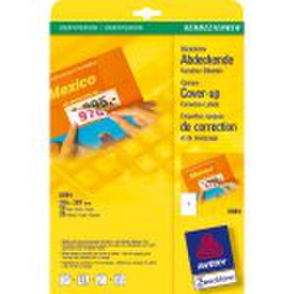 Avery Correction Labels White 210 x 297mm 25шт самоклеящийся ярлык