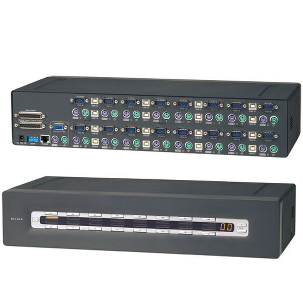 Belkin Omniview Pro2 Series 16-Port KVM Switch 2U Grau Tastatur/Video/Maus (KVM)-Switch