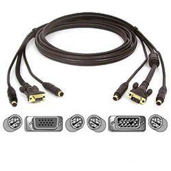 Belkin Cable Kit PS2 KVM Gold 1.8m f Omview 1.8m Schwarz Tastatur/Video/Maus (KVM)-Kabel