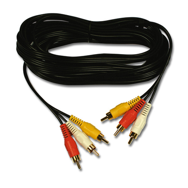 Belkin Triple Pack Phono to Phono Cables (Red, White Yellow), 1.5m 1.5м Черный композитный видео кабель