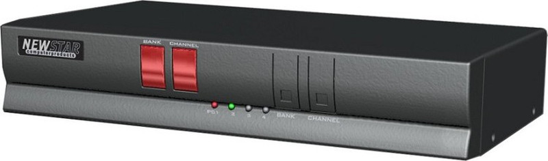 Newstar KVM switch, 4-port, USB2.0 Schwarz Tastatur/Video/Maus (KVM)-Switch