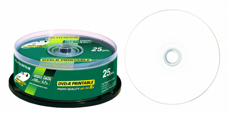 Fujifilm DVD-R 4,7Gb 25-spindle 8x inkjet 4.7GB 25pc(s)