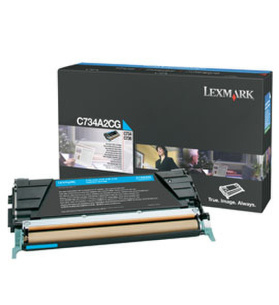 Lexmark C734A2CG 6000страниц Бирюзовый тонер и картридж для лазерного принтера