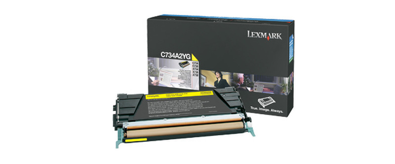Lexmark C734A2YG 6000pages Yellow laser toner & cartridge