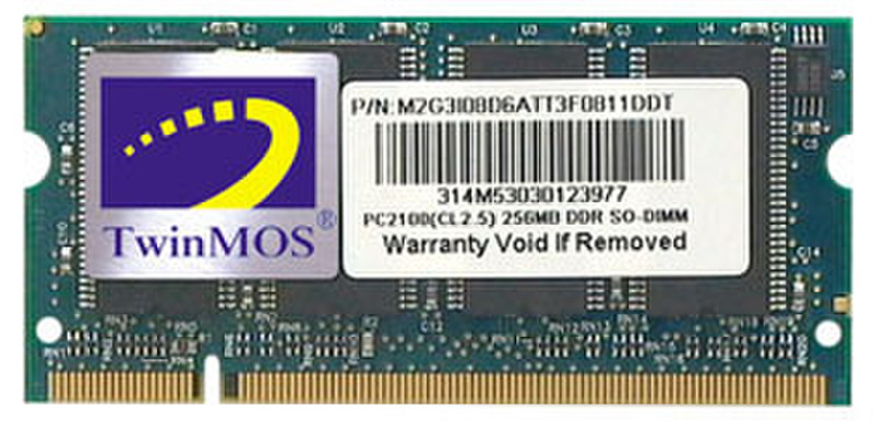 Twinmos DDR 256MB/PC333-2700 CAS2.5 MEMORY MODULE . 0.25GB DDR 333MHz Speichermodul